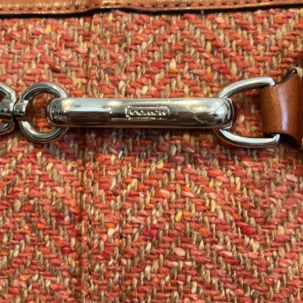 Coach Hampton Herringbone Tweed Satchel - F11215 NEAR VINTAGE - Picture 3 of 12